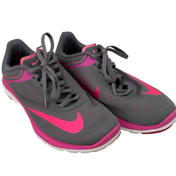 Nike Women’s Running FS Lite Run 3 Gray Pink Size 8 Sneaker Athletic Shoes - Picture 1 of 7